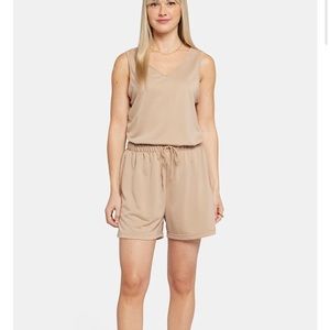 NYDJ tank and shorts lounge set in taupe